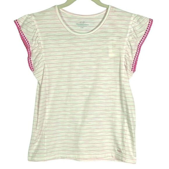 NWT Vineyard Vines Flutter Sleeve Easton top, girls size large (14) - Picture 1 of 9